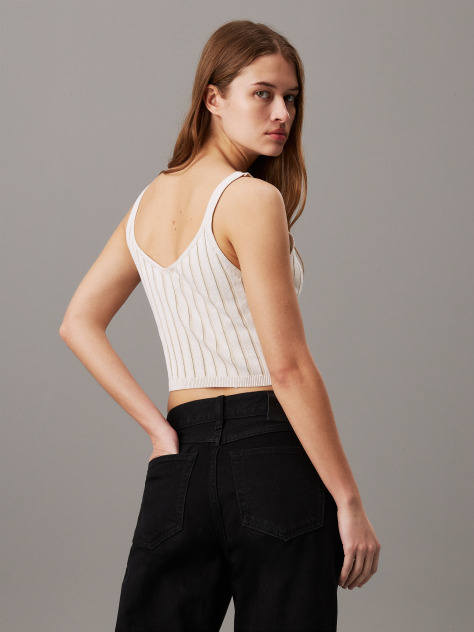 Λευκό Bralette Τοπ Με Βαμβακερή Πλέξη  Γυναίκα