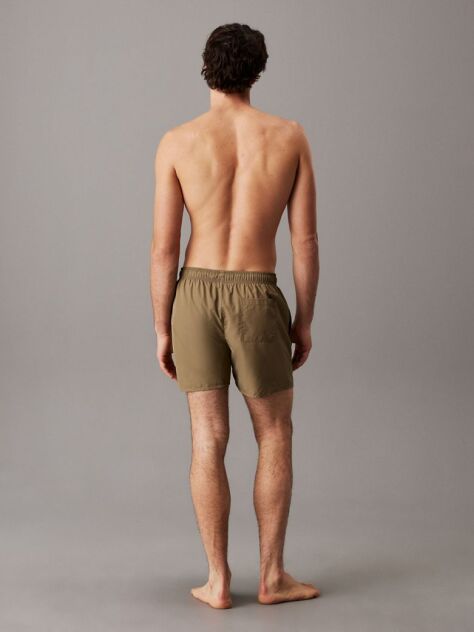 Green Medium Drawstring Swim Shorts - CK Monogram  Men