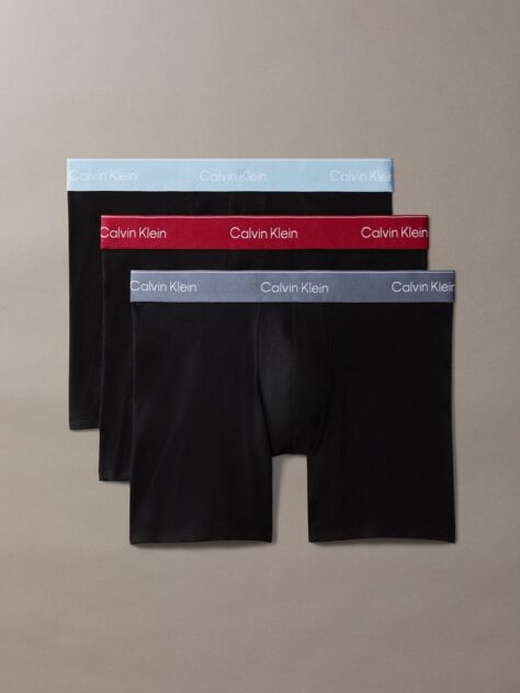 Black 3 Pack Boxer Briefs - Icon Cotton Stretch  Men