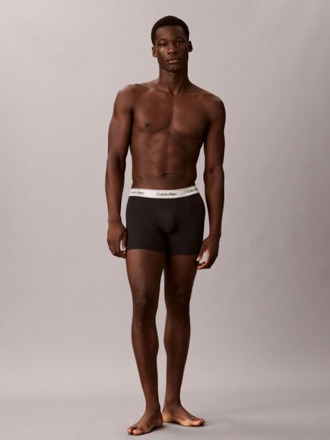 Black 3 Pack Boxer Briefs - Icon Cotton Stretch  Men