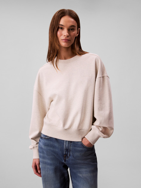 Beige Cotton Terry Sweatshirt  Women