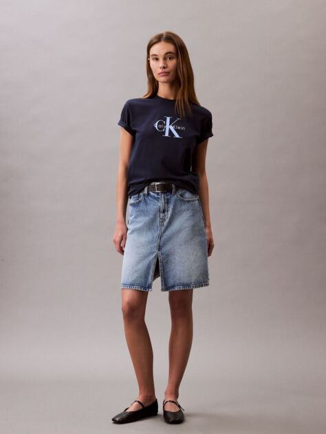 Μπλε T-Shirt Με Λογότυπο  Γυναίκα