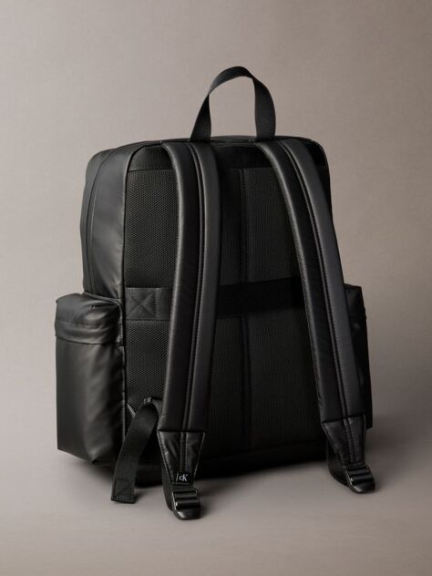 Black Utility Pocket Backpack  Men