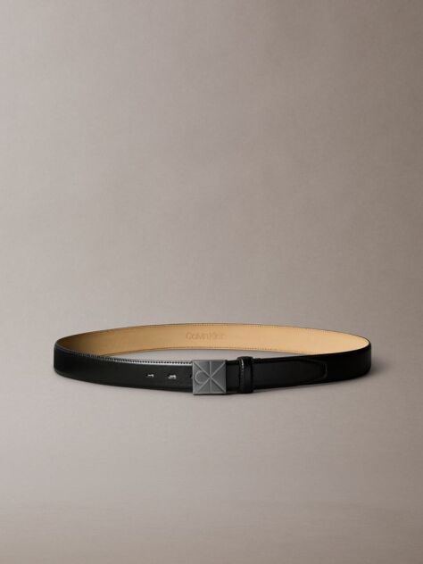 Multi Full-Grain Leather Logo Plaque Buckle Belt  Men