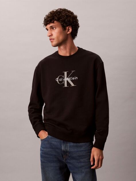 Μαύρο Oversized Φούτερ Με Μονόγραμμα  Άνδρας
