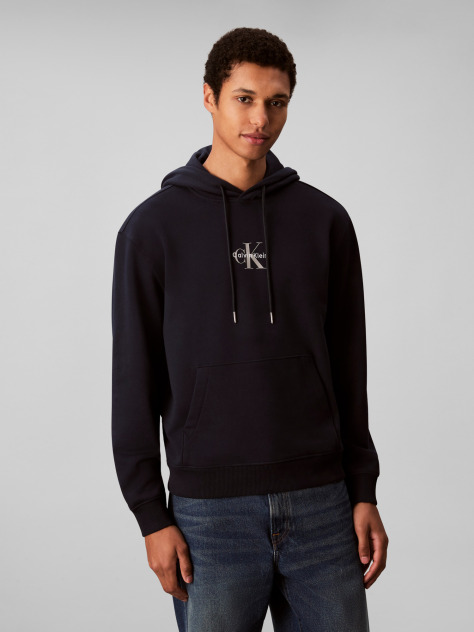 Μπλε Άνετο Hoodie Με Μονόγραμμα  Άνδρας