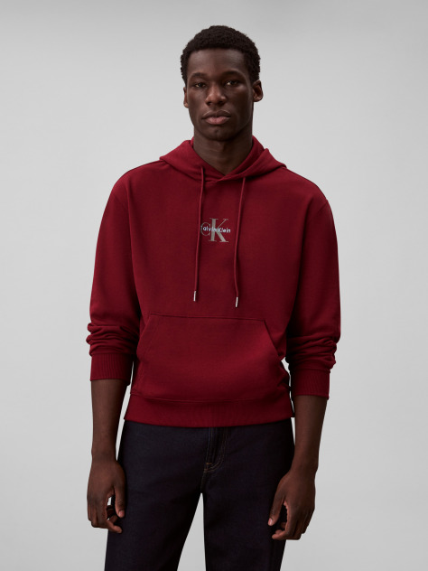 Κόκκινο Άνετο Hoodie Με Μονόγραμμα  Άνδρας