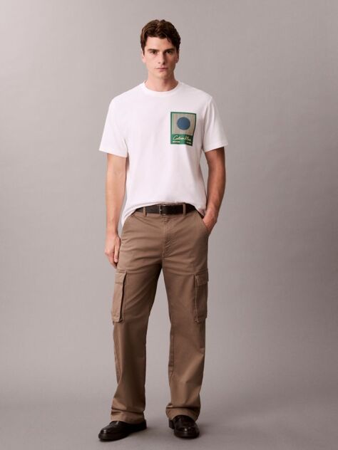 Λευκό T-shirt Με Γραφικό Calvin Klein Τύπωμα  Άνδρας