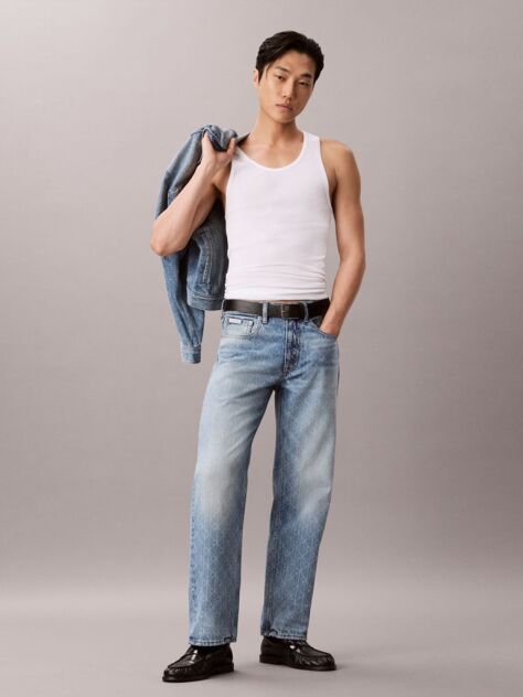 Denim 90s Straight Logo Jeans  Men