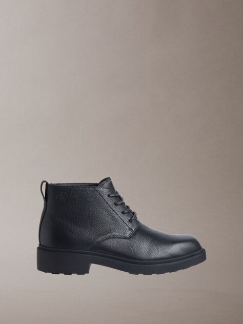 Μαύρο Δερμάτινα Airfit® Desert Μποτάκια Με Τρακτερωτή Σόλα  Άνδρας