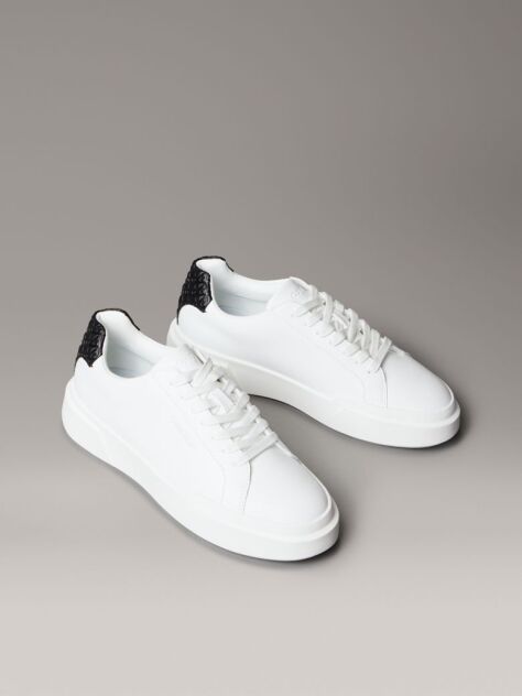 White CK Avenue - Smooth Leather Logo Trainers  Women