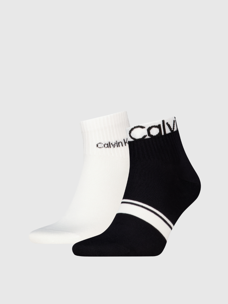 Black 2 Pack Quarter Socks  Men