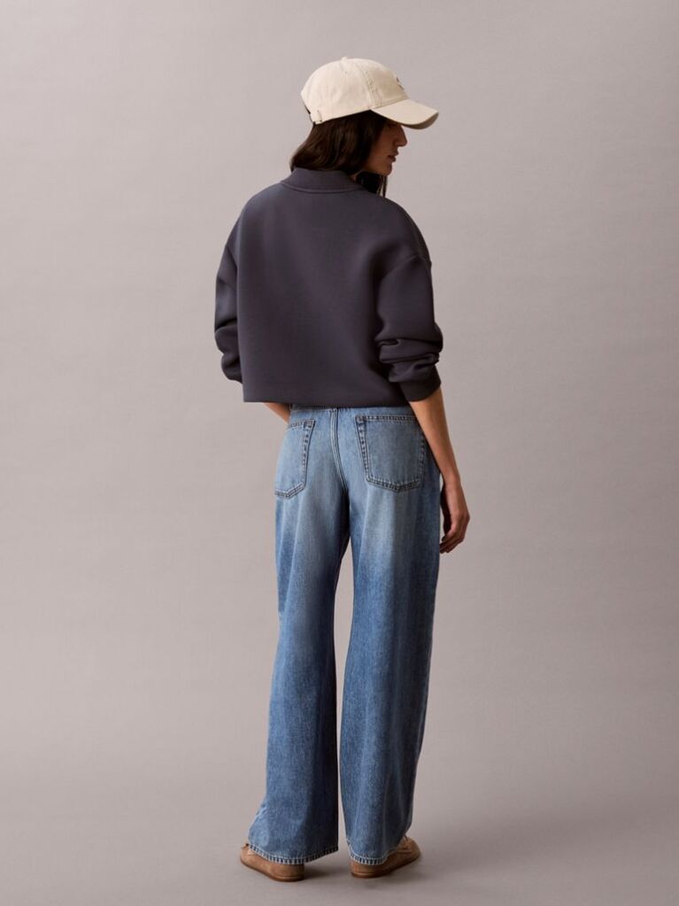 Blue Scuba Cropped Bomber Jacket  Women