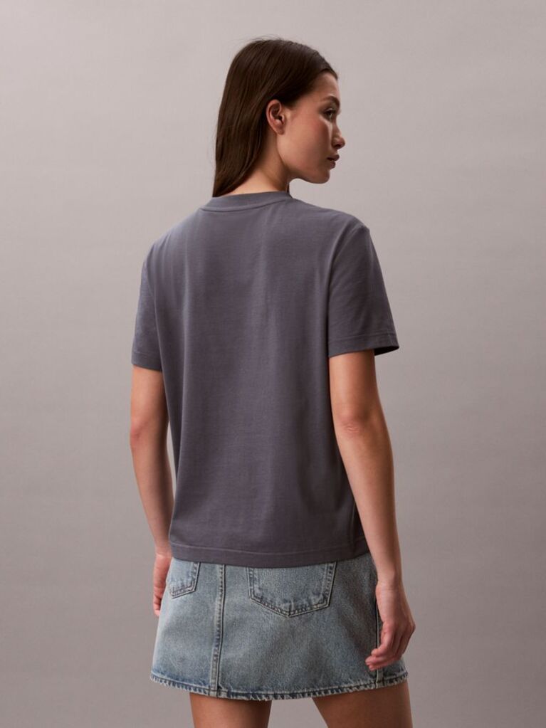 Γκρι T-Shirt Με Λογότυπο  Γυναίκα
