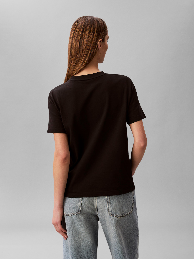 Black Monogram Appliqué T-shirt  Women