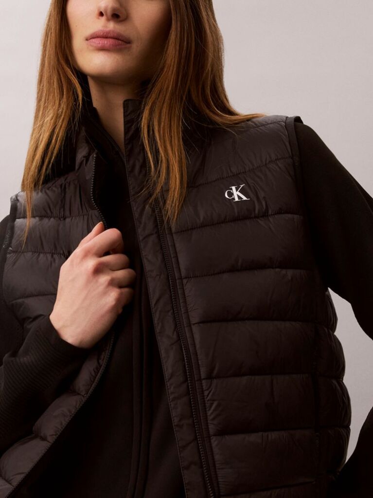 Black Ultra Light Packable Puffer Gilet  Women