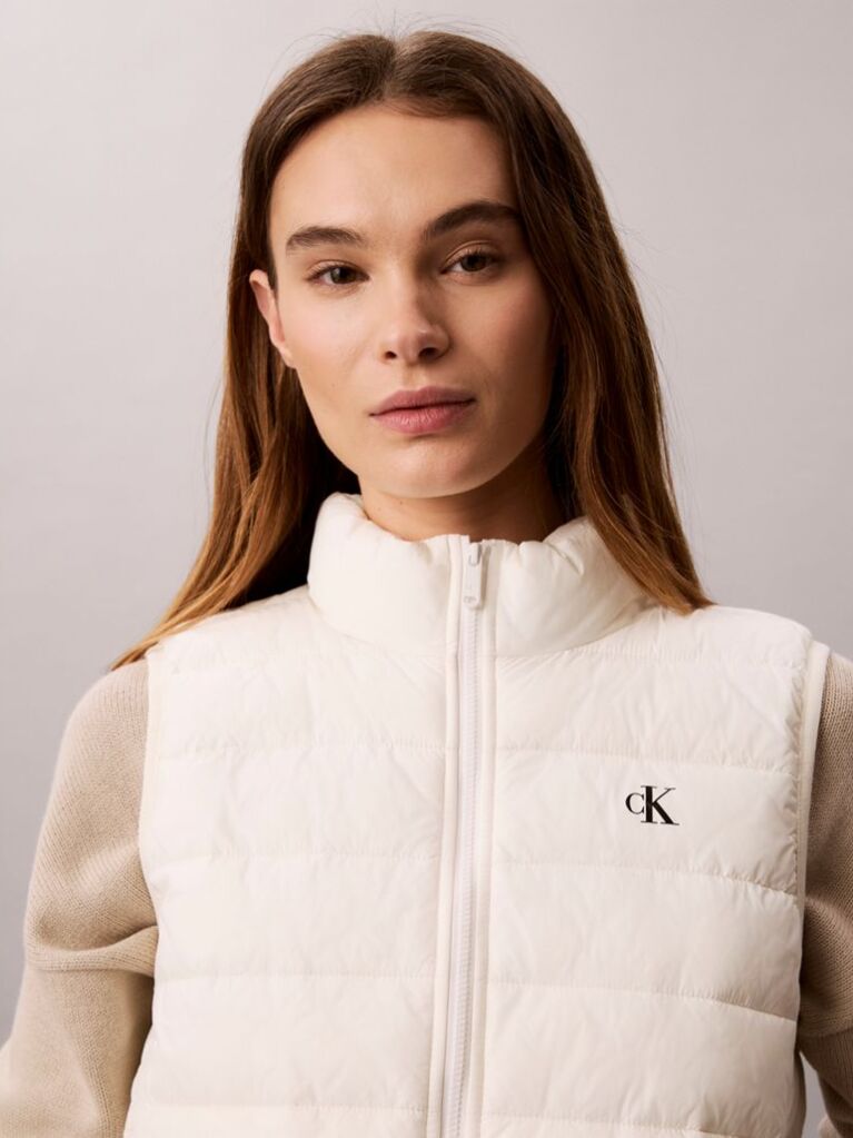 White Ultra Light Packable Puffer Gilet  Women