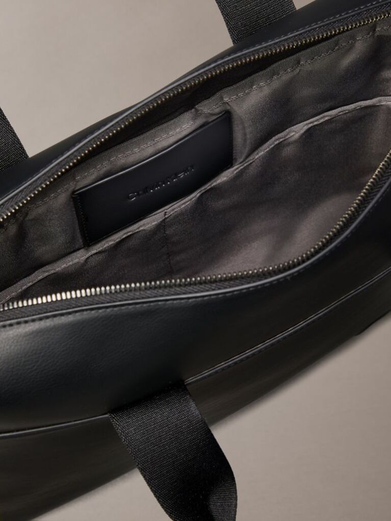 Black Embossed Monogram Commuter Bag  Men