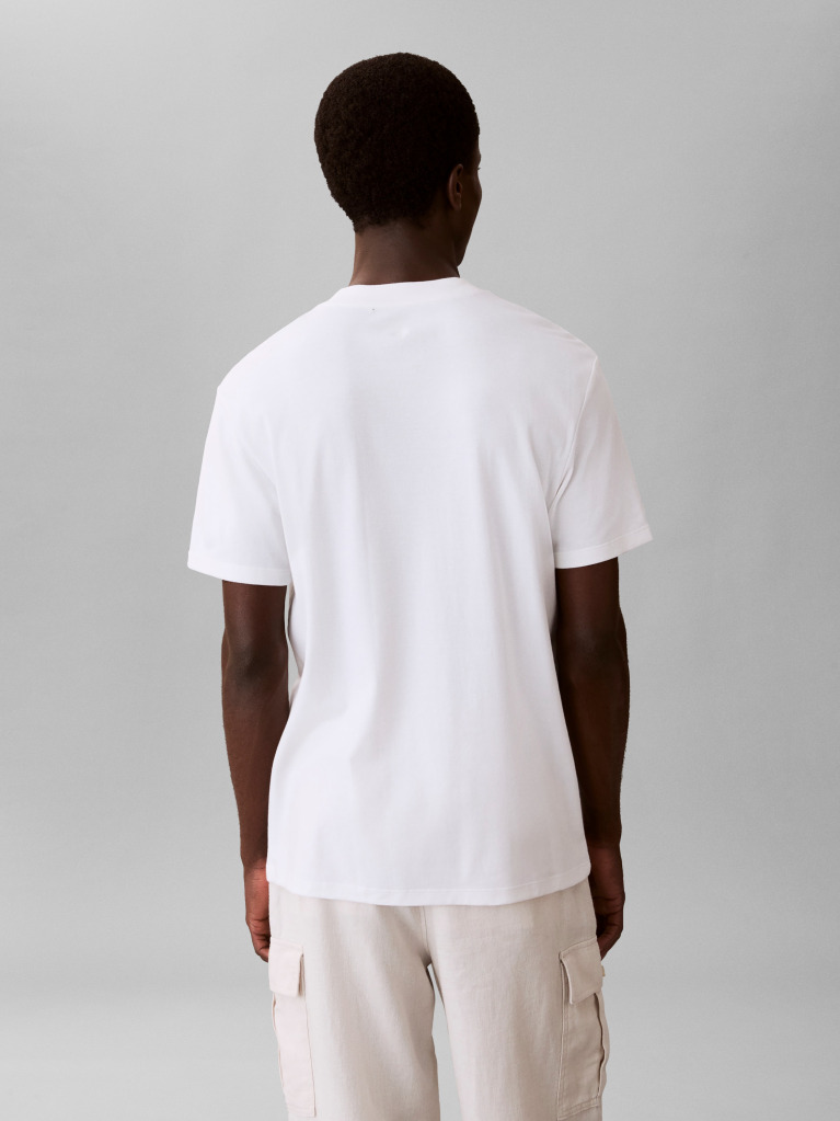 Λευκό T-Shirt Από Interlock Ύφασμα  Άνδρας