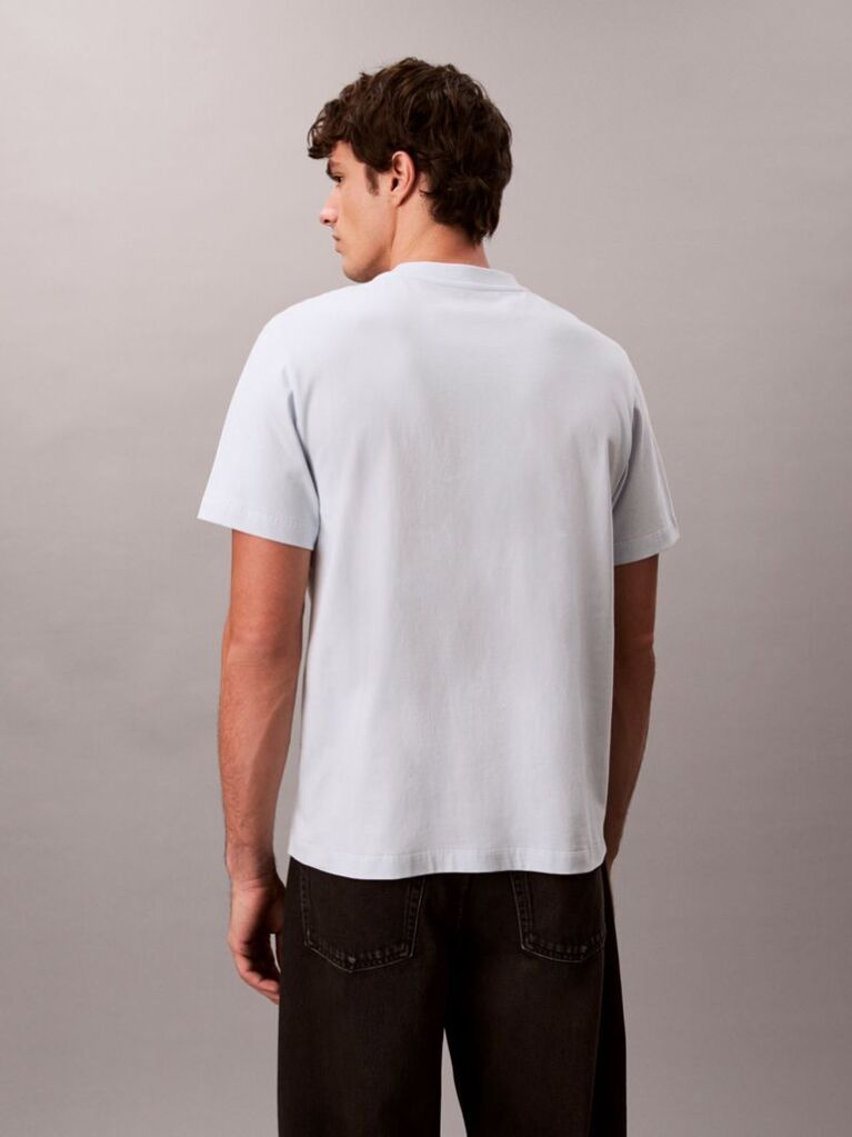 White Textured Logo Crew Neck T-Shirt  Men