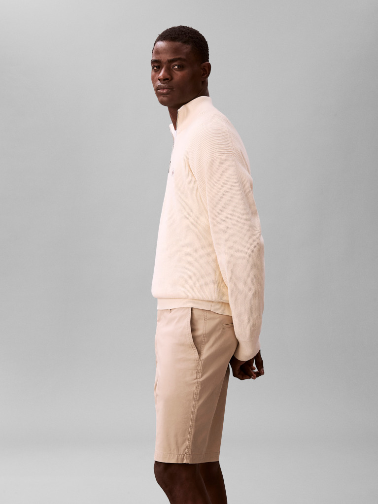 White 9" Straight Chino Shorts  Men