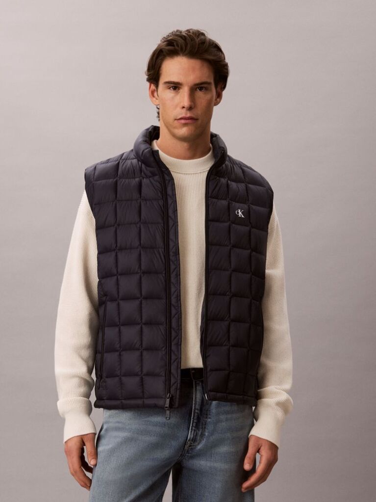 Μπλε Ελαφρύ Καπιτονέ Puffer Γιλέκο  Άνδρας
