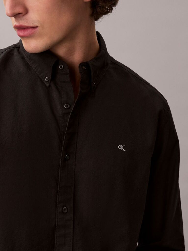 Black Solid Classic Oxford Button-Down Shirt  Men