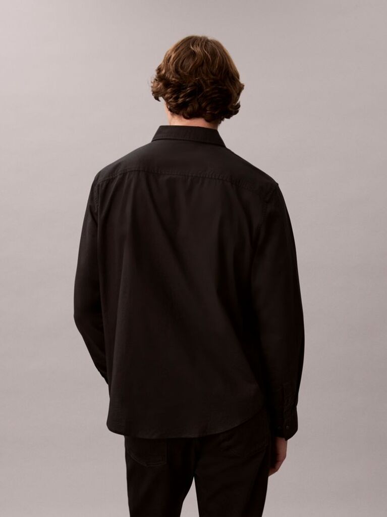 Black Solid Classic Oxford Button-Down Shirt  Men