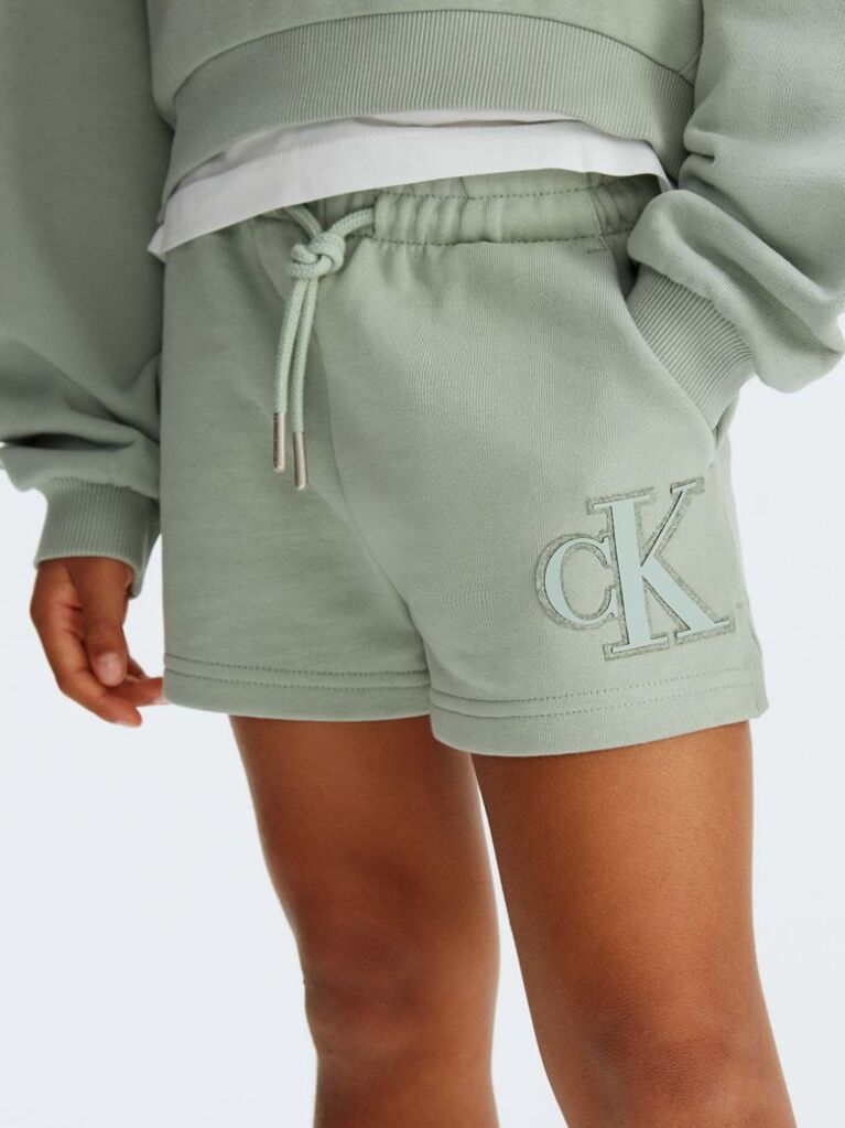 Green Mini Logo Jogger Shorts  Girls