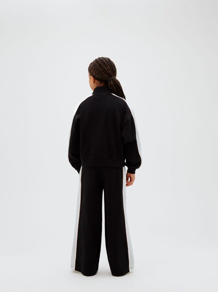 Black Monologo Track Top And Joggers Set  Girls
