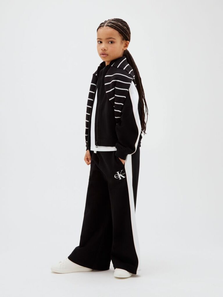 Black Monologo Track Top And Joggers Set  Girls