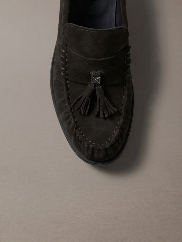 Καφέ Σουέτ Loafers Με Διακοσμητική Φούντα  Άνδρας