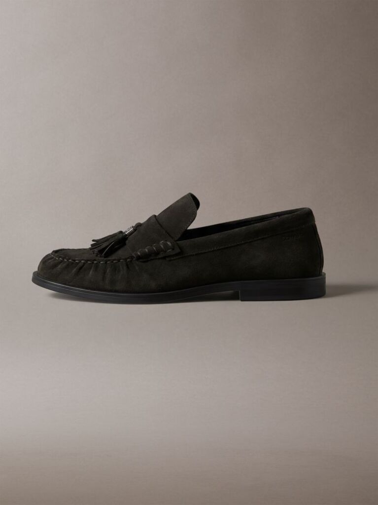 Καφέ Σουέτ Loafers Με Διακοσμητική Φούντα  Άνδρας
