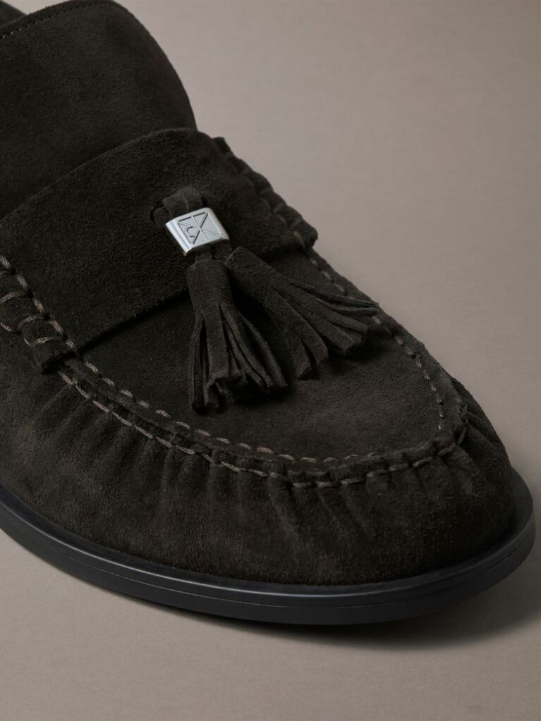 Καφέ Σουέτ Loafers Με Διακοσμητική Φούντα  Άνδρας