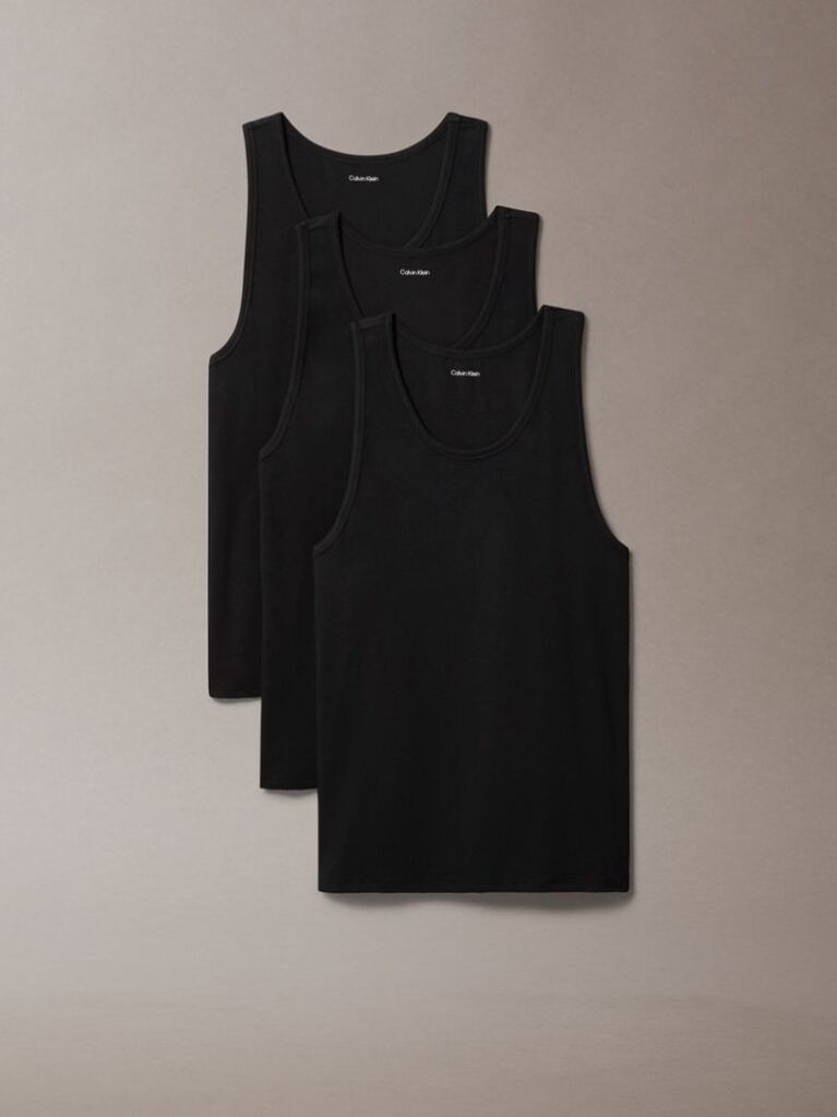 Black 3 Pack Lounge Tank Tops  Men
