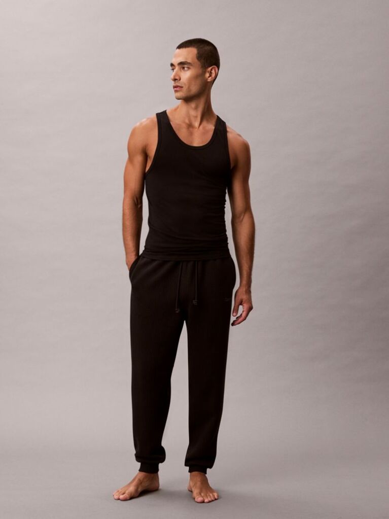 Black 3 Pack Lounge Tank Tops  Men