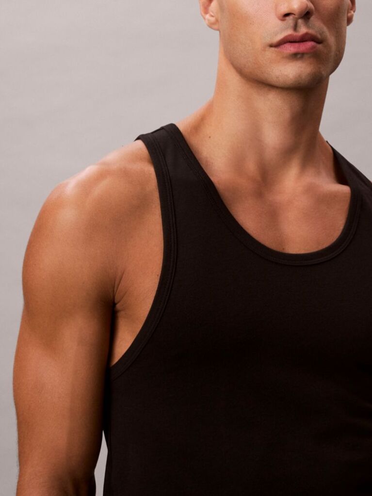 Black 3 Pack Lounge Tank Tops  Men