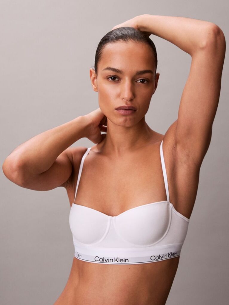 White Longline Balconette Bra - Icon Cotton Modal  Women