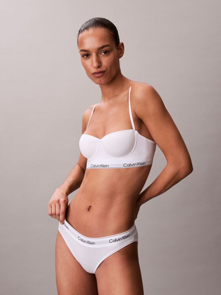 White Longline Balconette Bra - Icon Cotton Modal  Women