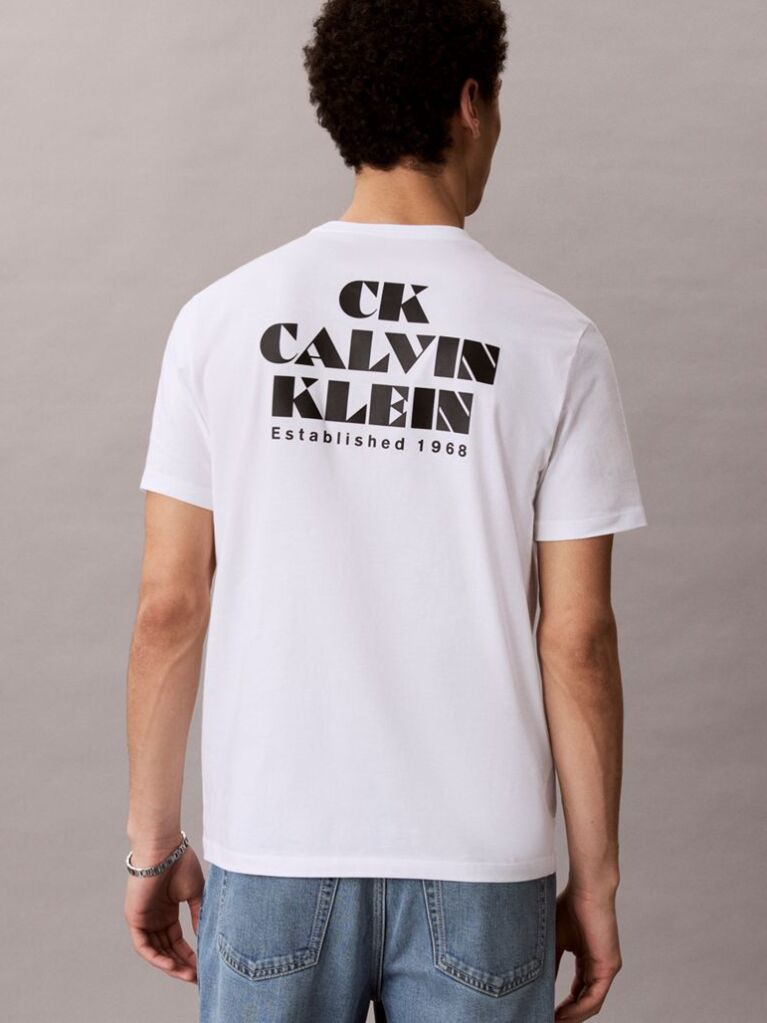 Λευκό T-Shirt Με Γραφικό Λογότυπο Και Στρογγυλή Λαιμόκοψη  Άνδρας
