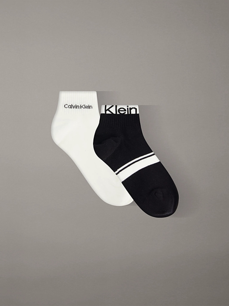 Black 2 Pack Quarter Socks  Men