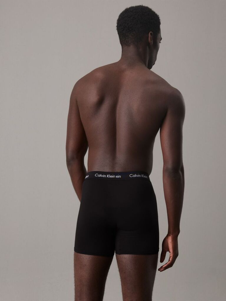 Black 3 Pack Boxer Briefs - Cotton Stretch  Men