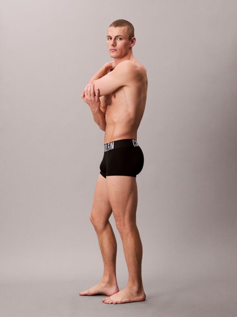 Black 3 Pack Low Rise Trunks - Intense Power Micro  Men
