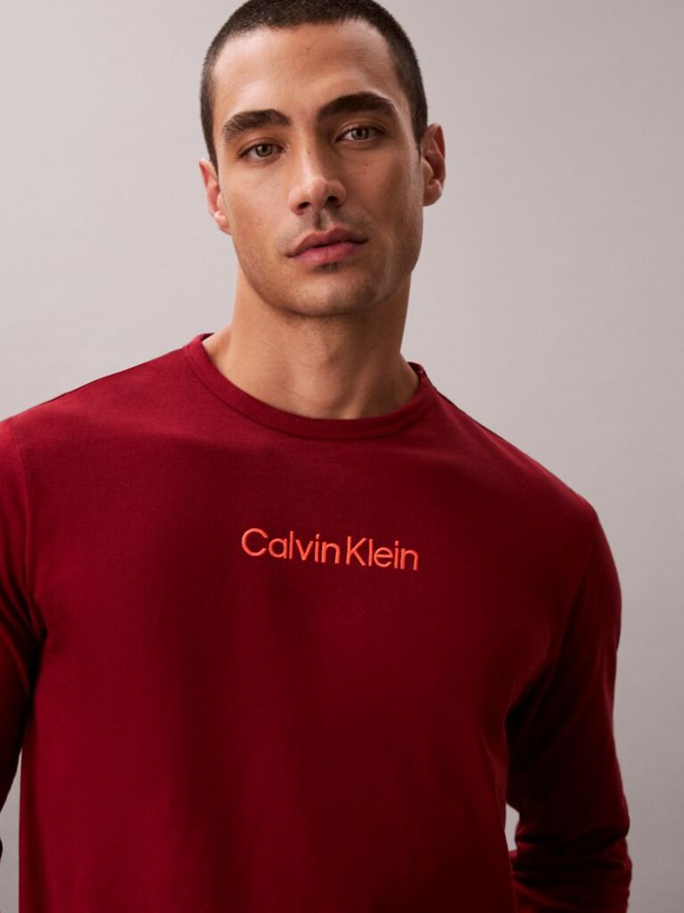 Red Long Sleeve Lounge T-shirt  Men