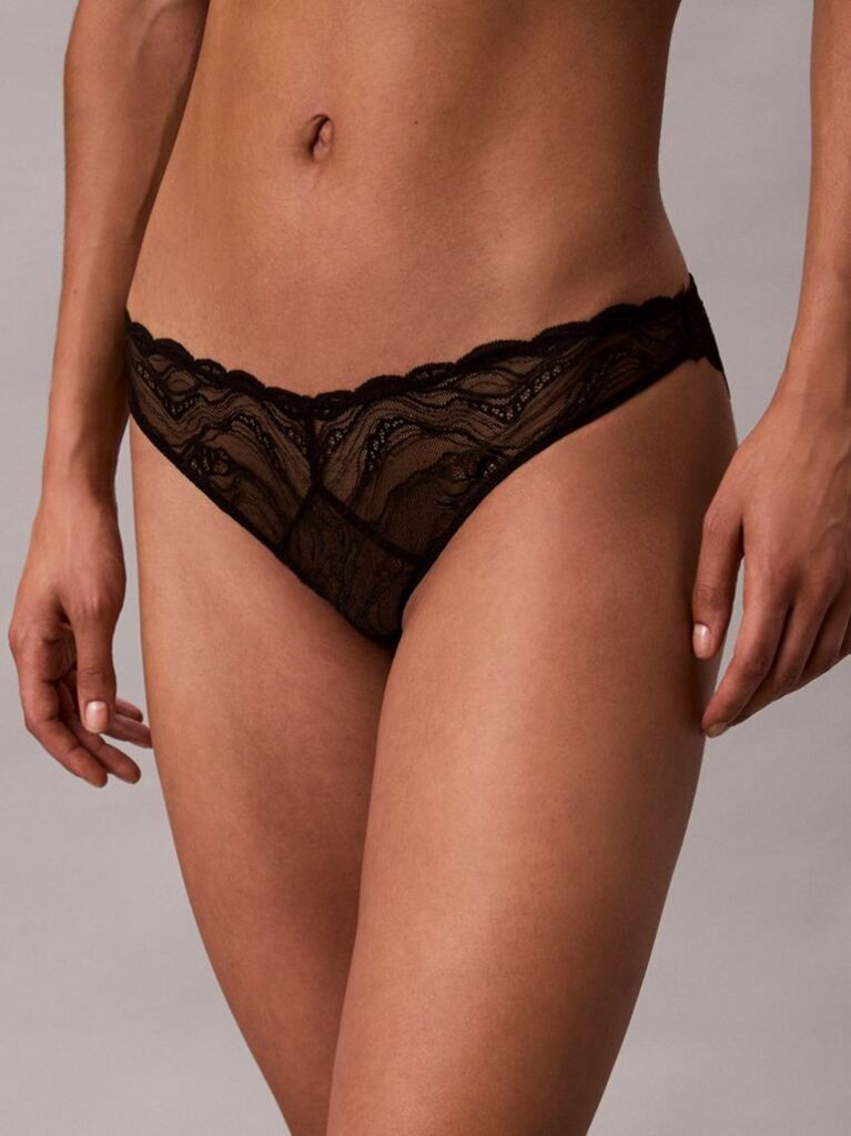 Black Sheer Lace Bikini Briefs - CK Instinct  Women