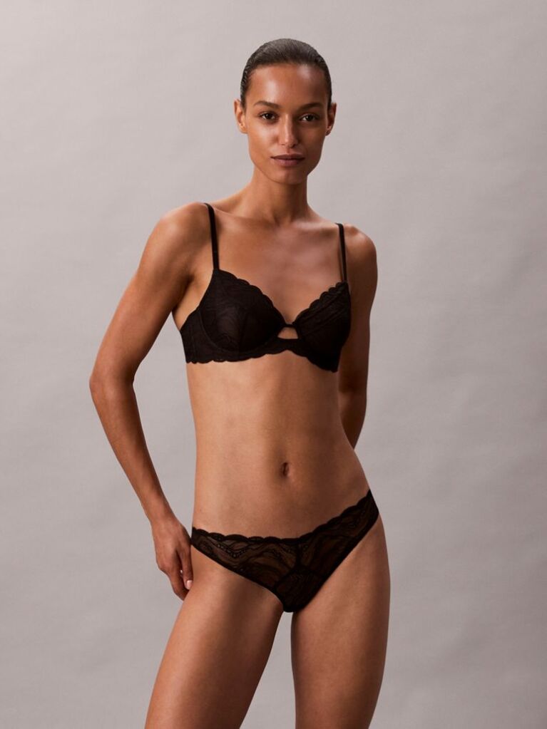 Black Sheer Lace Bikini Briefs - CK Instinct  Women
