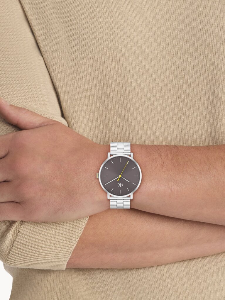 Grey Stainless Steel Bracelet Watch  Men