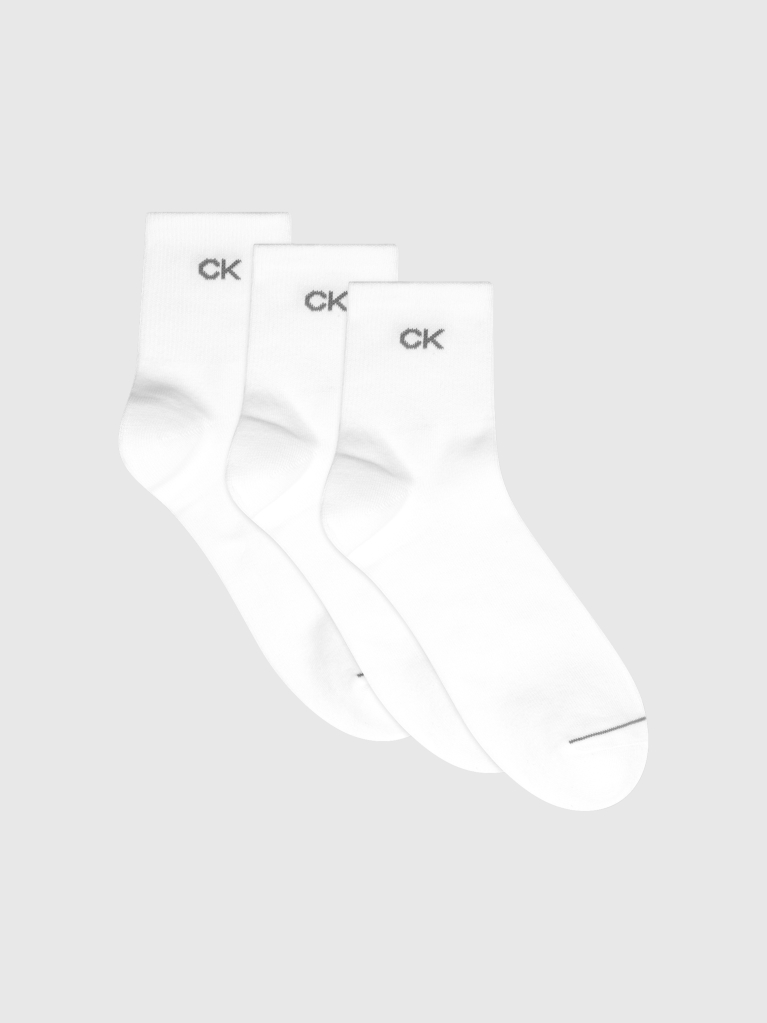 White CK Men Short Sock 3P  Men
