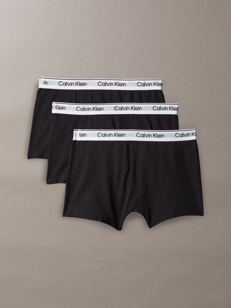 Black 3 Pack Boys Trunks - Icon Cotton Stretch  Boys