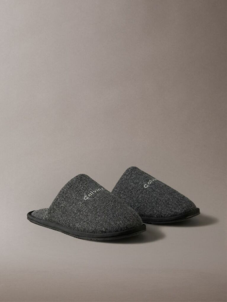Black Felt Signature Hotel Slippers  Men